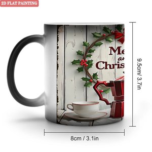 <b>Ceramic</b> <b>Cup</b> Frosted Black 11oz Heat Activated Color Changing Daily Mug - Product Image 1