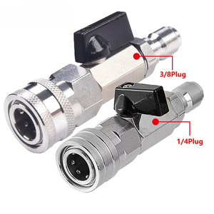 Laveuse à haute pression Machine à laver de voiture <span class=keywords><strong>tuyau</strong></span> de pistolet à eau en acier inoxydable 1/4 et 3/8 raccords de commutation de soupape mâle/femelle - Product Image 1