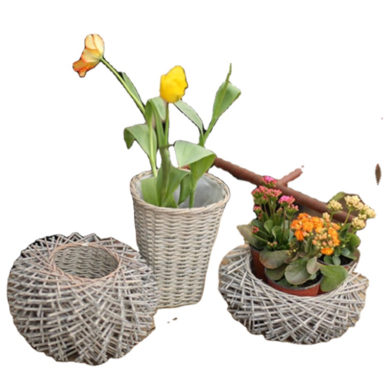 Все виды цветочных горшков оптом, садовые плетеные горшки