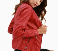 Nouvelle Veste Bomber Moto en Cuir PU pour Femme, Coupe Ample, Col Mandarin, Fermeture Éclair, Collection Printemps-Automne 2026