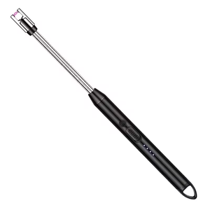 Briquet électrique rechargeable avec affichage LED de la batterie, interrupteur de sécurité, col flexible, pour bougies, grils, cuisinières à gaz et la cuisson - Product Image 1