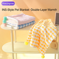 Couverture orthopédique pour animaux de compagnie, tapis chaud en flanelle, lit pour chat et chien, coussin confortable à carreaux pour animaux de compagnie de petite, moyenne et grande taille