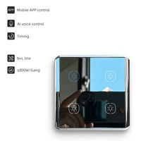 Interrupteur intelligent 100-240V Argent 4 voies pour WiFi Zigbee 10A Contrôleur d'éclairage mural Capteur tactile Application Smart Life