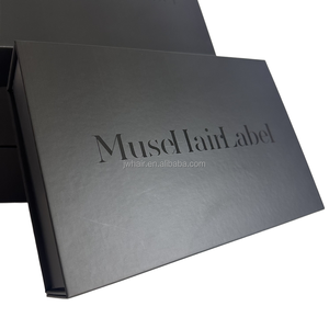 Biểu tượng tùy chỉnh dập lá vàng tái chế các tông Hộp quà tặng từ hộp đen bao bì Gấp bìa UV - Product Image 5