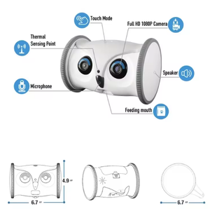 Jouet interactif intelligent pour chien en forme de hibou robot, écologique, moderne, amusant, éducatif, jouet pour animaux de compagnie - Product Image 2