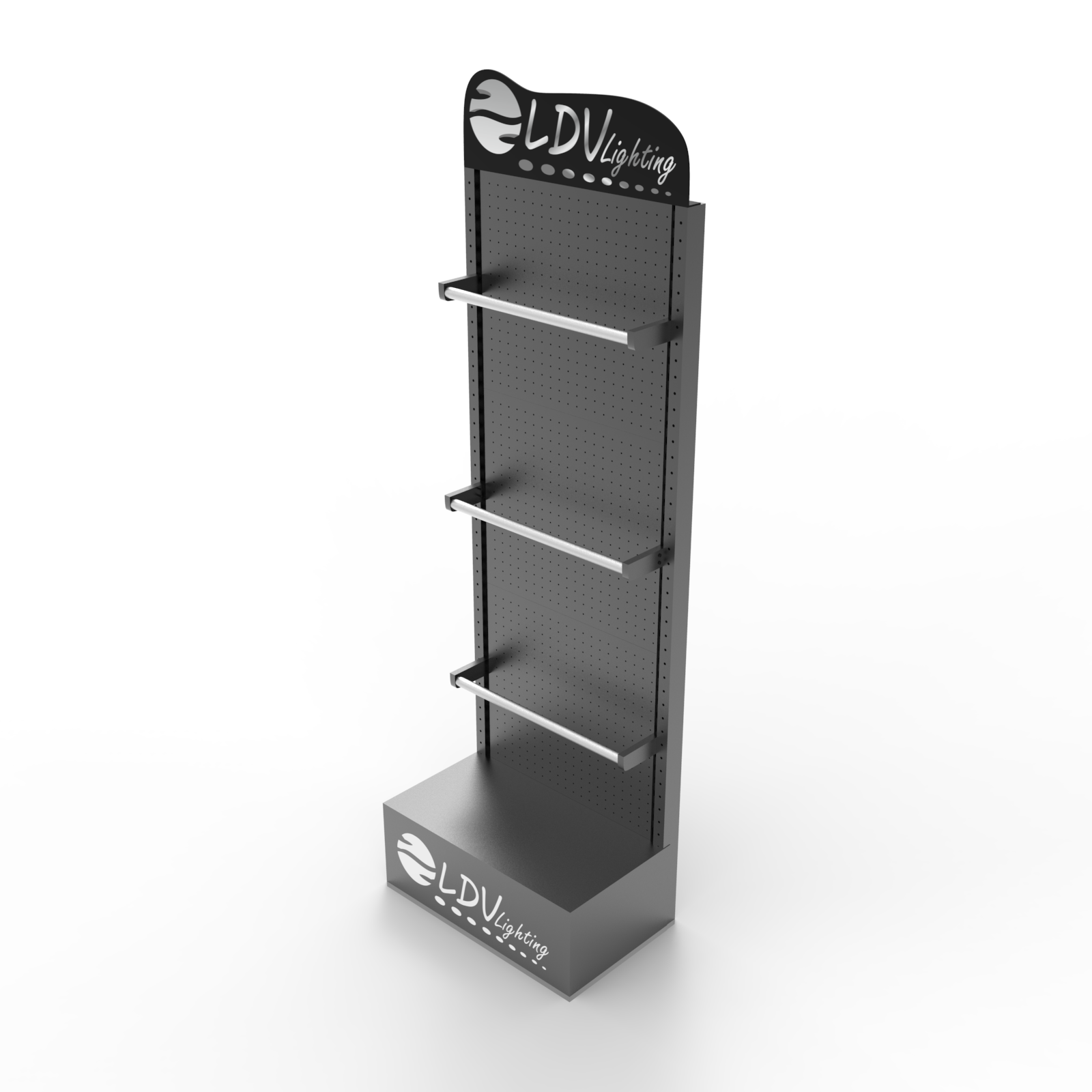 Apache Modern Customizable Heavy Duty Double-Sided Perforated Metal Display Stand Powder Coating for Store Supermarket Shelves — view 1