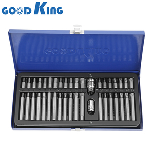 Goodking 40Pcs Torx Bit Ổ Cắm Bộ, Sao Bit Hợp Kim Thép Torx Hex <span class=keywords><strong>Spline</strong></span> Bit Thiết Lập Và 1/2 "Và 3/8" Ổ Đĩa Adapter 30402 - Product Image 1
