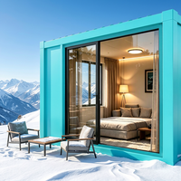 Casa Prefabricada de Contenedor Desmontable de 10 y 20 pies con Pared de Cortina de Vidrio Personalizada, Villa Moderna para Vacaciones y Huéspedes