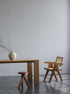 Mesa de Comedor y Escritorio de Madera Maciza Estilo Wabi-Sabi - Muebles de Comedor de Madera Natural Sencillos - Product Image 2