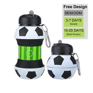 बच्चों यात्रा पुआल सिलिकॉन फुटबॉल Botella डे पानी खेल Drinkware फुटबॉल बंधनेवाला बच्चों को पानी की बोतल के साथ कस्टम लोगो - Product Image 2