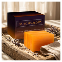Label pribadi grosir sabun putih dasar Kojic Hotel kunyit Sabun pemutih mencerahkan kunyit sabun asam Kojic