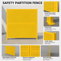 Cloison de Sécurité Modulaire à Panneaux Perforés avec Cadre en Acier, Fixation au Sol, Écran Jaune pour Division d'Entrepôt et Cellule de Machine