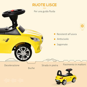HOMCOM-Coche de juguete para niños con volante, con faros integrados y música, edad 18-36 meses, 63,5x28x36 - Product Image 6