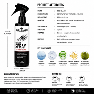 <span class=keywords><strong>Spray</strong></span> capillaire professionnel au sel de mer pour hommes, pour volume, texture, style plage, fini mat, <span class=keywords><strong>spray</strong></span> coiffant léger, tenue longue durée - Product Image 4