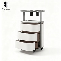 Chariot de salon multifonctionnel à trois niveaux de Offre Spéciale français Armoire de rangement pour outils spéciaux Boutiques de coiffure Chariot de salon de coiffure de luxe