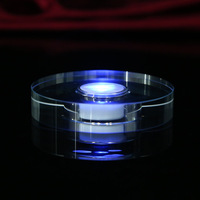 Base de lampe LED européenne en verre cristal transparent, gravure personnalisée, multicolore, blanc chaud, rechargeable, à brancher, pour bouteille de vin