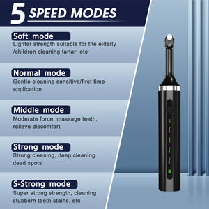 Polisseur dentaire électrique rechargeable, étanche IPX6, brosse à polir les dents professionnelle avec 5 têtes de remplacement - Product Image 2