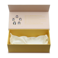 Boîte d'emballage cadeau personnalisée avec logo de luxe, magnétique, pour extensions de cheveux, en soie satinée, pour paquets de perruques