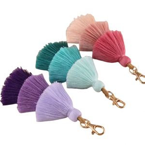 Fashion Boho <b>Rainbow</b> Macrame Tassel Keychain Colorful Bohemian Tassel Charm <b>Bag</b> Charm Pendant Keychain Keyrings - Product Image 1