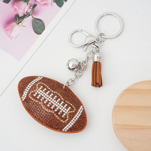 Hot Selling Flanel Voetbal Honkbal Basketbal Bling Strass Crystal Sport Sleutelhanger - Product Image 4