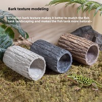 Table ronde durable en écorce pour reptiles, tortues, lézards, scorpions, araignées, avec zone de baignade et abri pour animaux domestiques, idéale pour l'aménagement paysager.