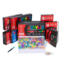 Kit de peinture sur roche avec 168 couleurs de marqueurs acryliques pour enfants, ensemble de pinceaux pour peinture sur pierre, céramique, verre, bois, bricolage, artisanat, fournitures artistiques