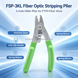 Pince à dénuder les fibres optiques Miller à 3 trous, coupe-Kevlar, dénudeur de fibres optiques FTTH, outil manuel pour travaux de raccordement - Product Image 6