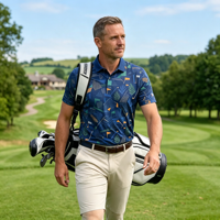 Chemises Polo de Golf pour Hommes, Uniformes de Travail, Sport, Luxe, Polo Uni, Impression par Sublimation Totale, Chemises Polo de Golf pour Hommes