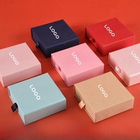 LUOYI - Caja Rígida de Lujo Personalizada para Anillos y Pendientes, con Grabado, Cajón Deslizante, Laminación Mate, Materiales Reciclados, Esponja, Cartón Color Marfil