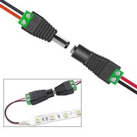 Conector de Barril de CC Macho/Hembra de 2.1 x 5.5 mm de 12V 24V para Tiras de Luz LED, DVR y Sistemas de Monitoreo de Retrovisor de Coche