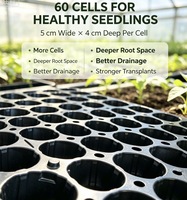 Plateaux de semis en PP 60 cellules, écologiques et légers, 5 cm de large x 4 cm de profondeur, pour la propagation des plantes de jardin et des semis