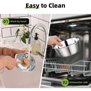 Juego de Tazones para Perro de Acero Inoxidable, Tazón Doble para Comida y Agua, Pequeño, Redondeado, Antideslizante, 8.82 oz, para Perros y Múltiples Mascotas - Product Image 6