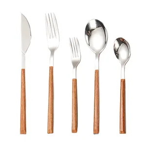 Japandi thiết lập dao kéo cho đám cưới thép không gỉ muỗng nĩa sang trọng dao kéo Flatware Set