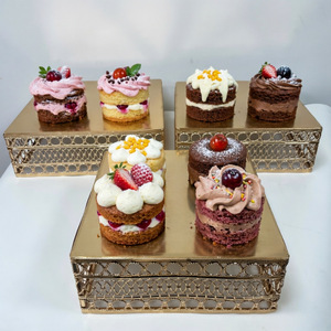 Grensoverschrijdend populaire ijzeren vierkante taartplateau 3-delige desserttaartplateau gelaagde taartondersteuning bruiloft benodigdheden decoratief - Product Image 1