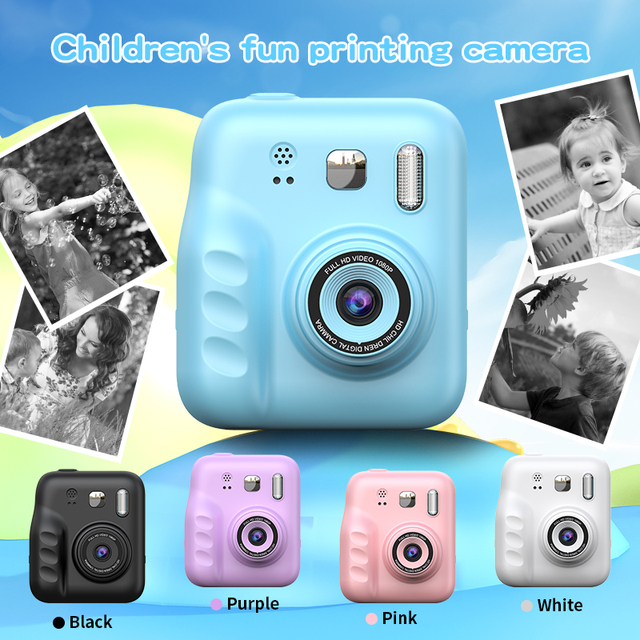 Children's Camera 4K Video Resolution Instant Photo Printing Mini Digital Camera Recording Function 120 Wide Angle Screen Size