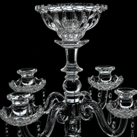 Candélabre à 9 bras en cristal argenté, fait main, écologique, pour mariage et Noël, avec motif imprimé UV, pour décoration de centre de table