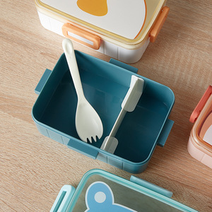 กล่องอาหารกลางวันแบบแบ่งเป็นรูปการ์ตูนน่ารักสไตล์ญี่ปุ่นกล่องอาหารกลางวันแบบหัวเข็มขัดรูปหมีกล่องอาหารกลางวันสำนักงานกล่องเบนโตะอาหารกลางวันเข้าไมโครเวฟได้ - Product Image 5