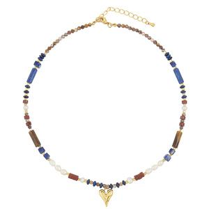 Collana girocollo con perline di pietre semipreziose arcobaleno chakra, placcata <span class=keywords><strong>oro</strong></span> 18 carati, collana di pietre naturali, collane corte da donna - Product Image 5