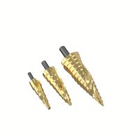 AI3506 Lot de 3 forets étagés HSS à rainures spirales revêtus de titane 4-12 4-20 4-32 pour outils électriques