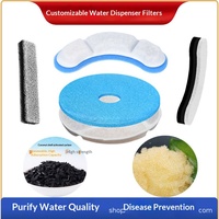 Kartrid Filter Air Mancur Hewan Peliharaan Kompatibel dengan Beberapa Model Kucing, Filtrasi Multi-Tahap, Filter Karbon Aktif Penangkap Bulu