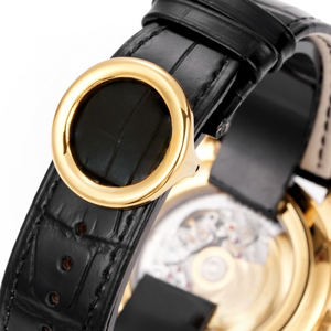 Montre de sport luxueuse pour homme, 42 mm, boîtier en acier inoxydable or rose, bracelet en cuir, cadran noir, phase de lune, calendrier, 5074R, haute qualité - Product Image 6