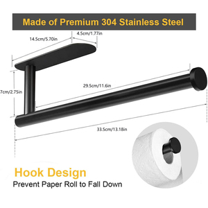 Porta Fazzoletti <span class=keywords><strong>da</strong></span> Parete in Acciaio Inox 304, Design Moderno, Ecologico, Nero, per Bagno, Casa, Hotel, <span class=keywords><strong>Cucina</strong></span> - Product Image 4