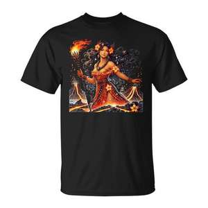 Camiseta con diseño de transformación de Pele, diosa hawaiana de los volcanes y el fuego - Product Image 1
