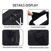 Sac de sport unisexe en PU et polyester, grande capacité, séparation sec/humide, multifonctionnel, avec fermeture éclair, sac de voyage à main avec lettres