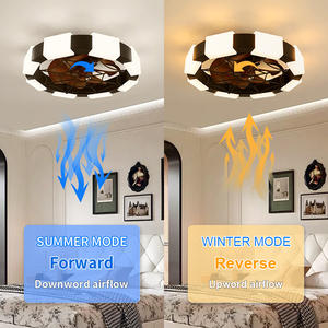 Ventilateur de plafond LED moderne pour salon, moteur DC silencieux <30dB, gradation trois couleurs et construction métallique avec contrôle par application - Product Image 2