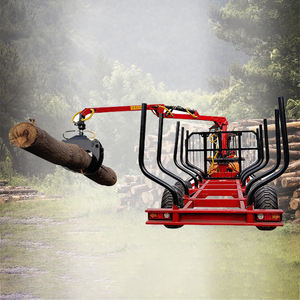 Высокоэффективный, экономичный, reboque grua com garra para toras, бревенчатый вагон с крановым захватом, деревянный прицеп с краном - Product Image 6