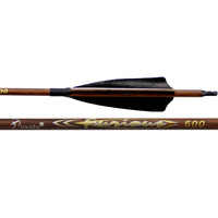 Flèches ID6.2mm Gold Label en carbone grain de bois 400 500 600 avec plumes naturelles pour le tir à l'arc et la chasse