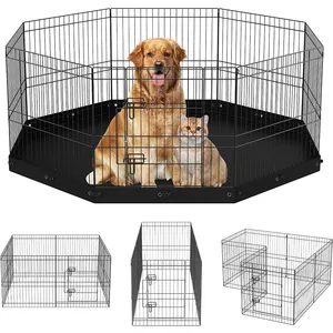 室内和室外宠物游戏围栏顶部遮阳罩保护器8面板24英寸狗游戏围栏盖