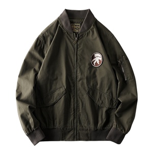 Blouson de baseball décontracté pour homme avec logo personnalisé en relief, poignets côtelés, style workwear américain, respirant, antibactérien, grandes tailles - Product Image 2