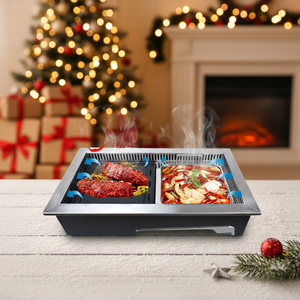 Parrilla Eléctrica Comercial sin Humo, Control Táctil, Acero Inoxidable, Mesa Coreana para Barbacoa <span class=keywords><strong>Yakiniku</strong></span>, Fácil de Montar y Limpiar - Product Image 5